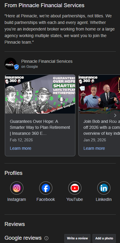 Second example of Google Business Profile